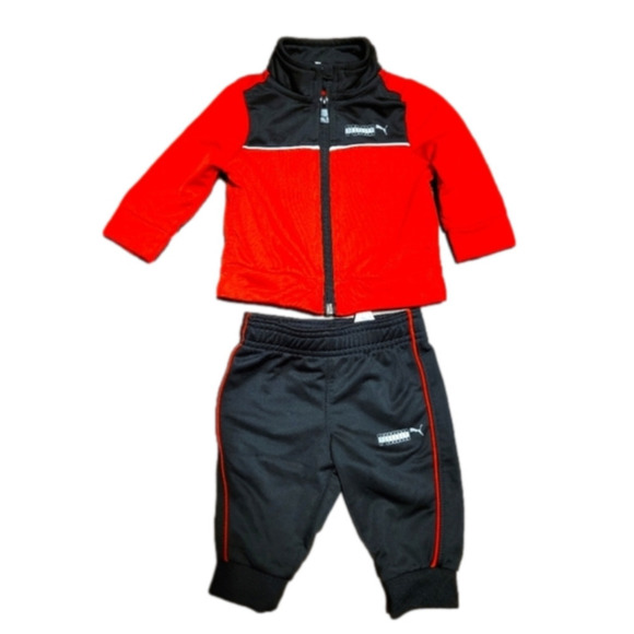 Puma matching jumpsuit set. Red and black. 0-3 months. Never worn. - Picture 2 of 3